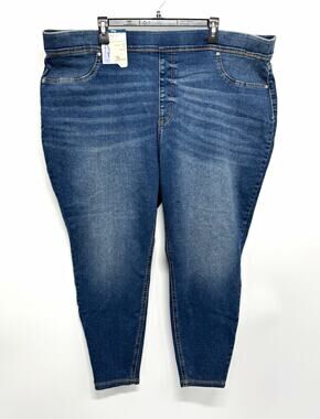 Terra & Sky Women Plus Size 3X High Rise Skinny Stretch Jeans Blue Denim Med